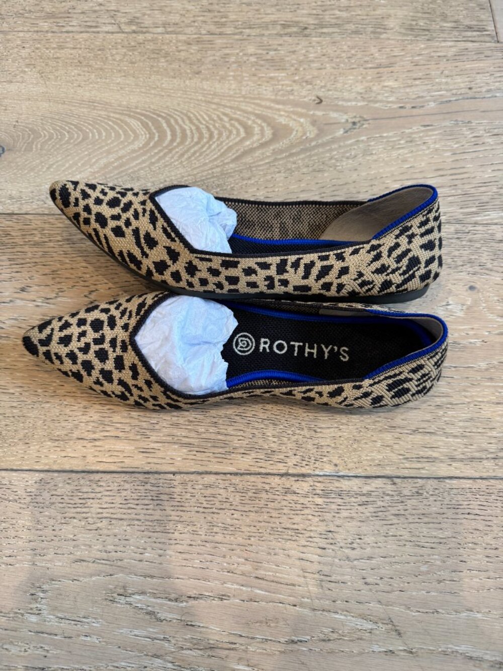 Rothy’s The Point Big Cat Leopard Print Pointed Toe Flats (Fits like 7.5) - Picture 4 of 7